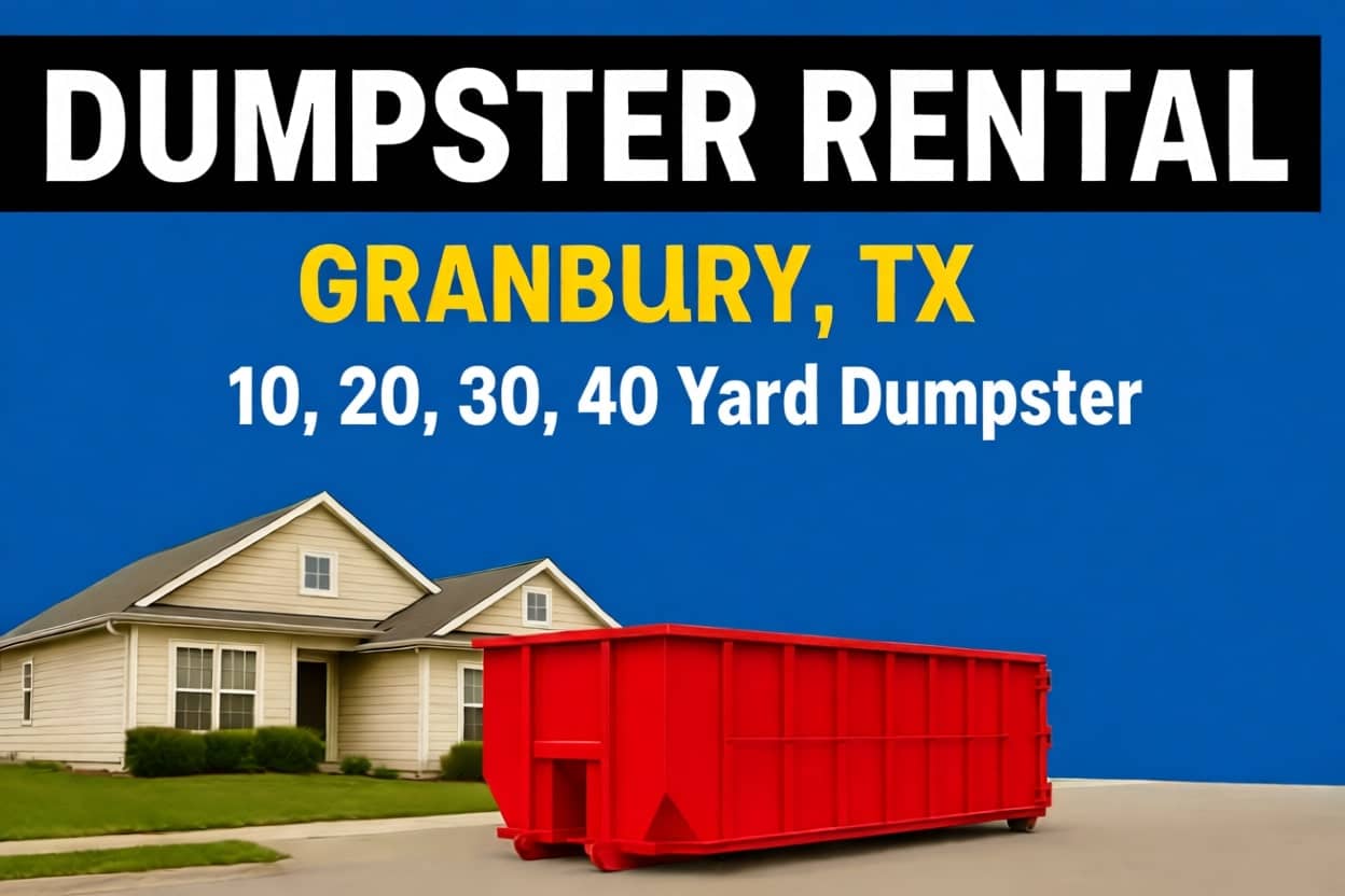 Dumpster Rental Granbury TX 10, 20, 30, 40 yard
